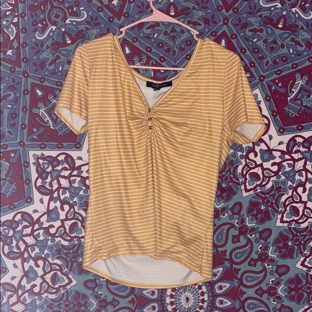 white and yellow crop top